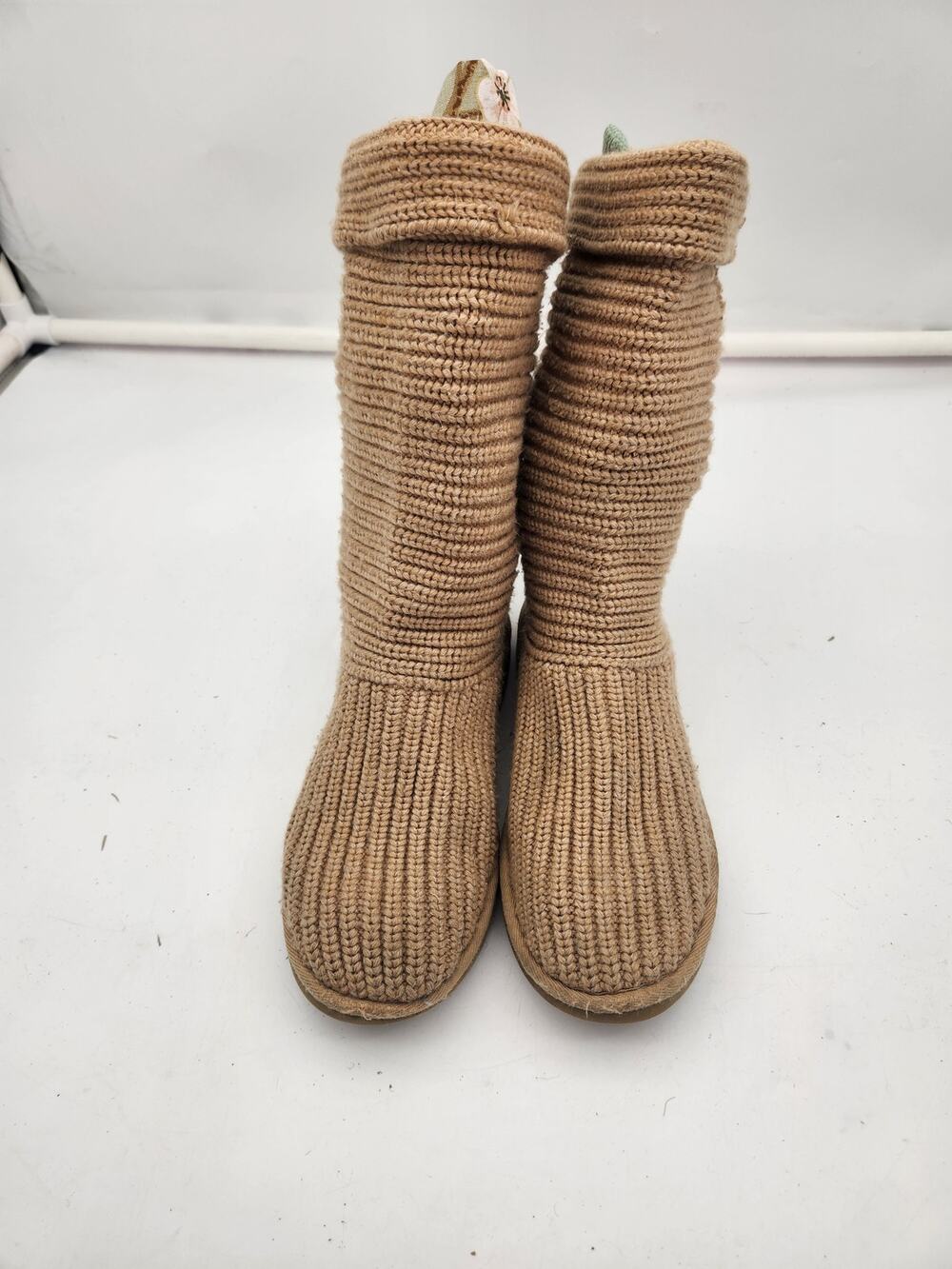 Ugg Classic Cardy Brown Knit Sweater Boots Size 9
